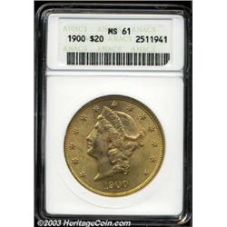 1900 $20 MS61 ANACS.