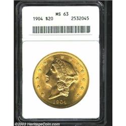 1904 $20 MS63 ANACS.