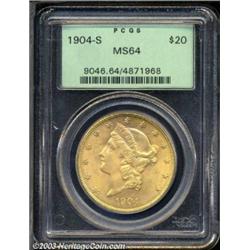 1904-S $20 MS64 PCGS.