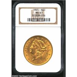 1905 $20 MS61 NGC.