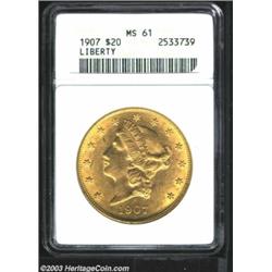 1907 $20 MS61 ANACS.
