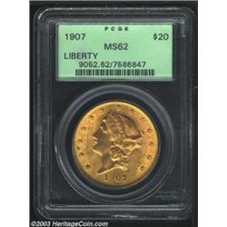 1907 $20 MS62 PCGS.