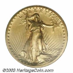 1907 $20 High Relief, Wire Rim MS62 PCGS.