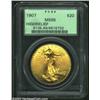 Image 3 : 1907 $20 High Relief, Wire Rim MS65 PCGS.