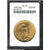 Image 1 : 1908 $20 No Motto MS63 ANACS.