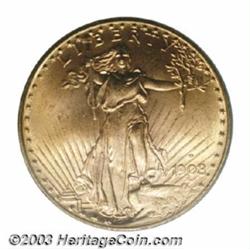 1908-D $20 Motto MS65 PCGS.