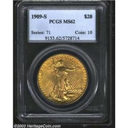 1909-S $20 MS62 PCGS.