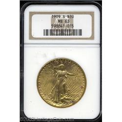 1909-S $20 MS63 NGC.