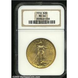 1910 $20 MS64 NGC.