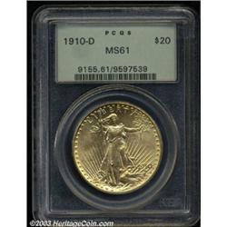 1910-D $20 MS61 PCGS.