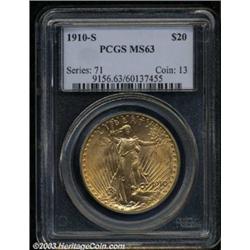 1910-S $20 MS63 PCGS.