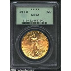 1911-D $20 MS62 PCGS.