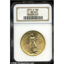 1911-D $20 MS63 NGC.