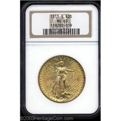 1911-S $20 MS63 NGC.