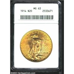 1914 $20 MS63 ANACS.