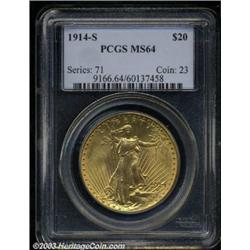 1914-S $20 MS64 PCGS.