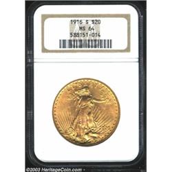 1916-S $20 MS64 NGC.