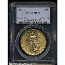 1923-D $20 MS64 PCGS.