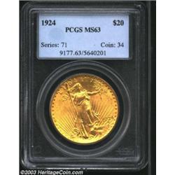 1924 $20 MS63 PCGS.