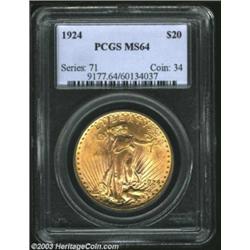 1924 $20 MS64 PCGS.