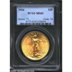 1924 $20 MS65 PCGS.