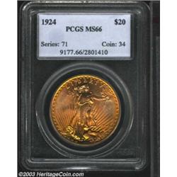 1924 $20 MS66 PCGS.