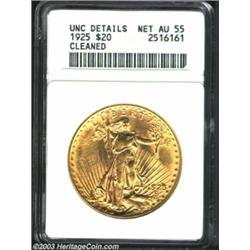 1925 $20 --Cleaned--ANACS. Unc Details, Net AU55.