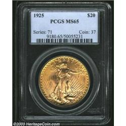 1925 $20 MS65 PCGS.