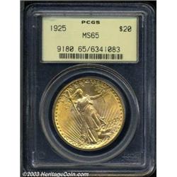 1925 $20 MS65 PCGS.