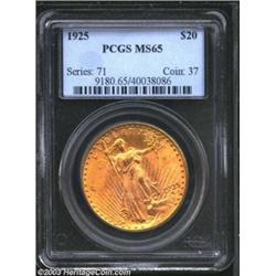 1925 $20 MS65 PCGS.