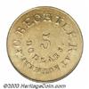 Image 1 : (1834-37) $5 C.Bechtler Five Dollar, 20 Distant AU55 PCGS.