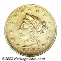 1852 $10 Wass Molitor Ten Dollar, Large Head AU50 NGC.