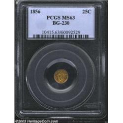 1856 25C Liberty Round 25 Cents, BG-230, Low R.4, MS63 PCGS.