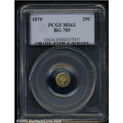1870 25C Goofy Head Octagonal 25 Cents, BG-789, R.4, MS63 PCGS.