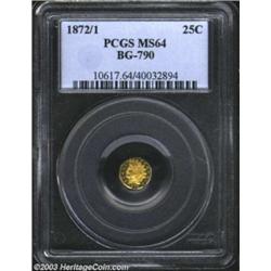1872/1 25C Indian Octagonal 25 Cents, BG-790, R.3, MS64 PCGS.