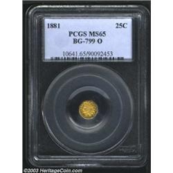 1881 25C Indian Octagonal 25 Cents, BG-799O, Low R.4, MS65 PCGS.