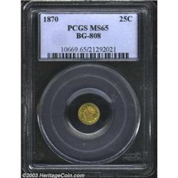 1870 25C Liberty Round 25 Cents, BG-808, R.3, MS65 PCGS.