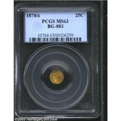 1878/6 25C Indian Round Quarter Dollar BG-883, High R.4, MS63 PCGS.