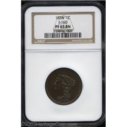 1854 P1C One Cent, Judd-160, Pollock-187, R.4, PR65 Brown NGC.