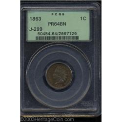 1863 1C One Cent, Judd-299, Pollock-359, R.3, PR64 Brown PCGS.