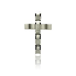 Stainless Steel Multi Wave Cross Charm Pendant ssp00191