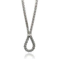 Sterling Silver Rhodium Plated Multiple Disc CZ Italian Necklace itn00040rh