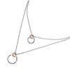 Image 1 : Sterling Silver Rhodium Chain Necklace with Rose Gold Plated Links ITN00116RH-RGP