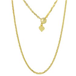 Sterling Silver Gold Plated Adjustable Diamond Cut Anchor Chain - DIN00028GP
