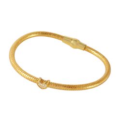 Sterling Silver Gold Plated Heart CZ Italian Bracelet ECB00085Y