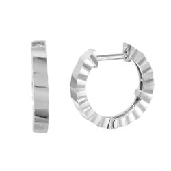 Sterling Silver Rhodium Plated Radial CZ Hoop Earrings - GME00030RH