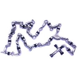 Stainless Steel Rubber Center Rosary