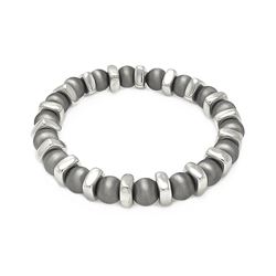 Sterling Silver Rhodium Plated Stretchable Bead Italian Bracelet itb00093blk