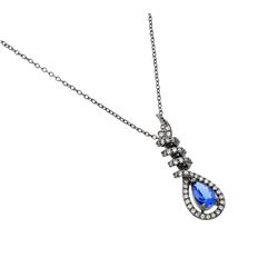 Sterling Silver Black Rhodium Plated Twirl Drop Pendant BGP00988