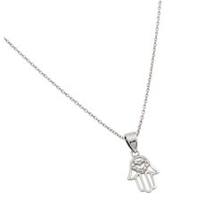 Sterling Silver Rhodium Plated Heart Hand Pendant STP01463
